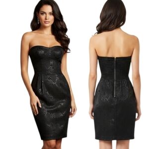 REBECCA TAYLOR Strapless Snake Print Mini Dress - Size 6